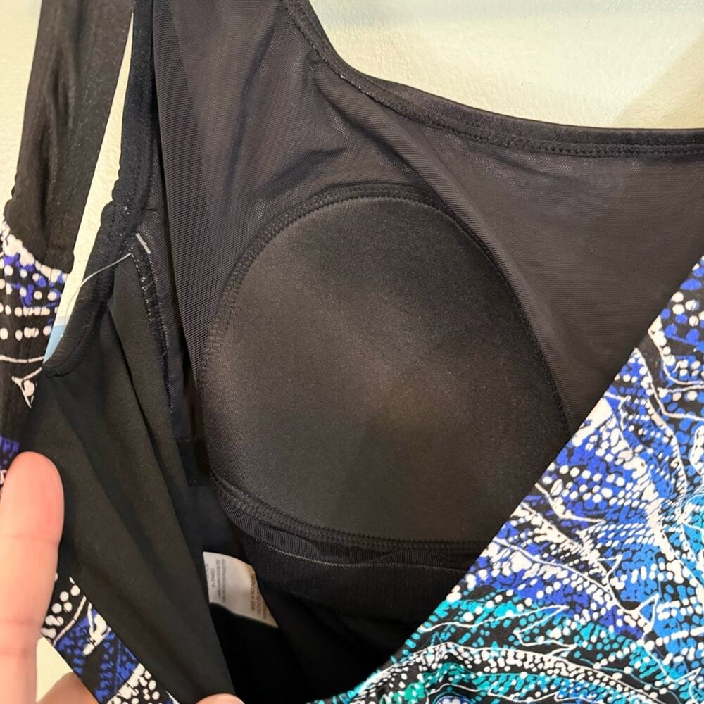 Swim Solutions Women's Black Firework Pull On One-Piece Swimsuit Size 14 NWT - Picture 3 of 11